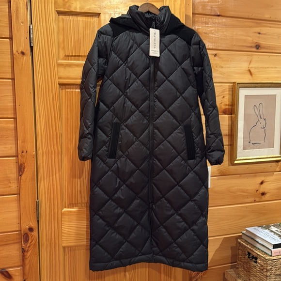 NWT! 🖤 Athleta Boulevard Down Duster Coat, Black, Size S - Picture 3 of 11